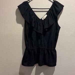 MICHAEL Michael Kors Black Ruffle Blouse